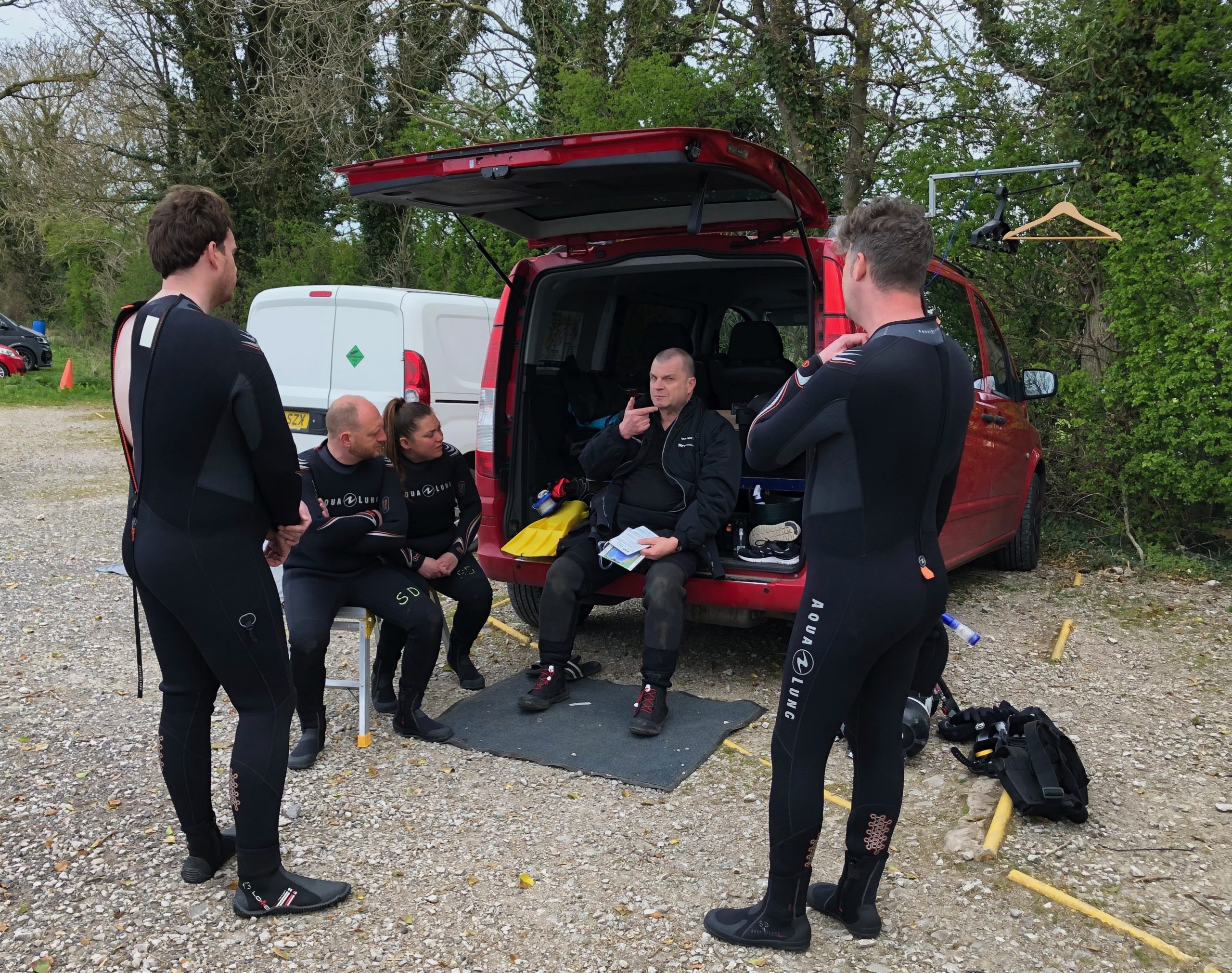 PADI Divers at Capernwray getting briefed