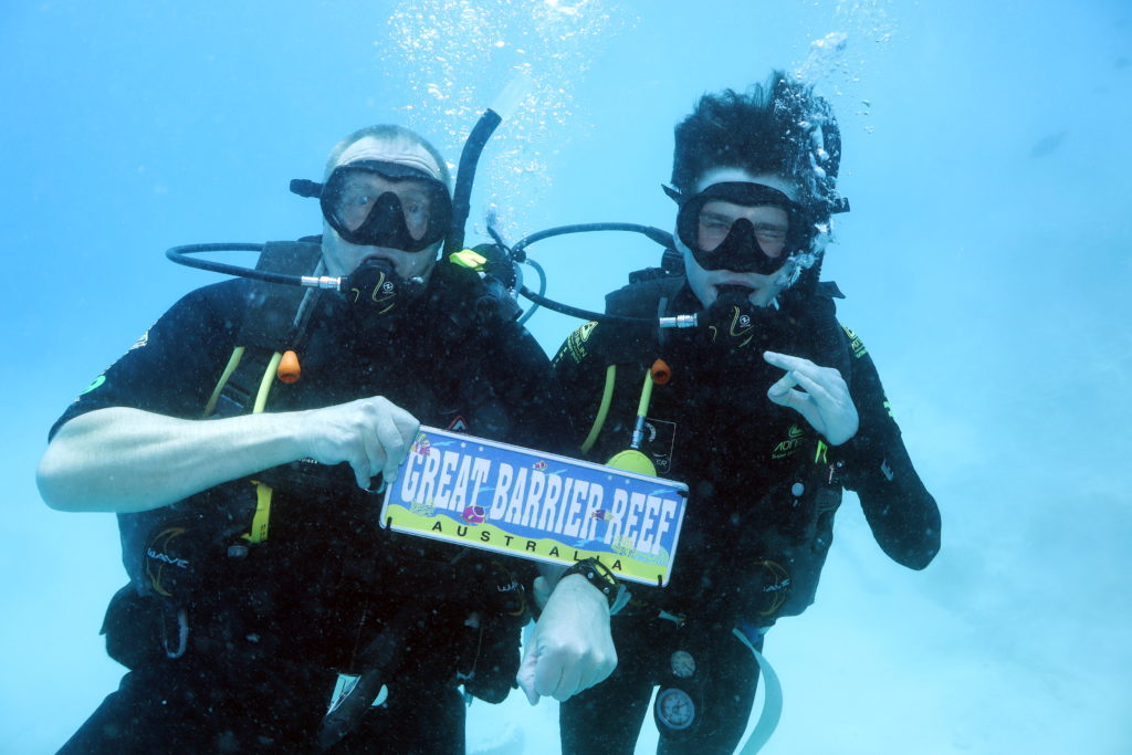 David & James diving the Great Barrier Reef